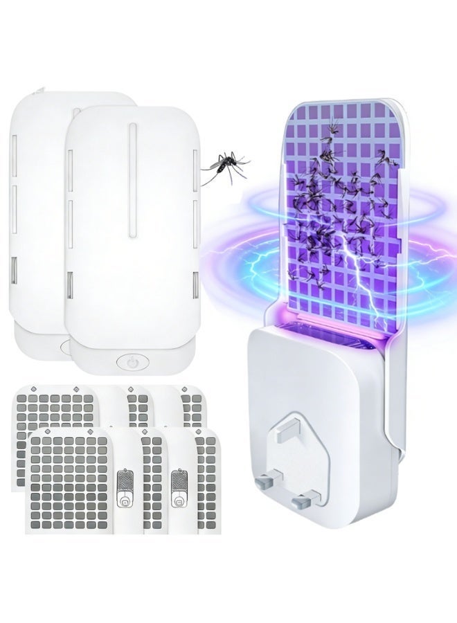 ناكسي فلاي قاطع البعوض، حشرة طائرة مع مصباح ليلي UV قابل لتعديل السطوع لفخ البعوض وصائد الذباب، فخاخ ذباب الفاكهة للعث والبعوض، مناسب لكل جزء من المنزل (عبوتان، أبيض) - Image 1